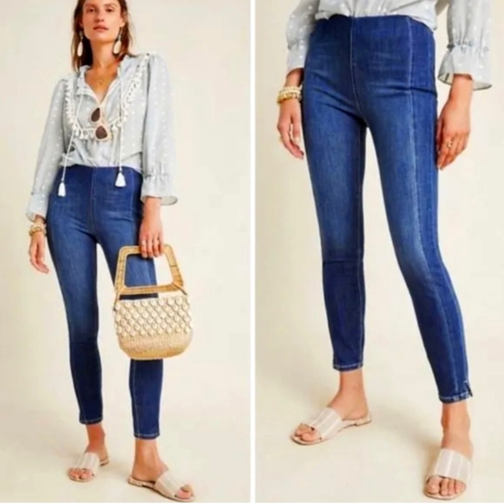 Pilcro Anthropologie high rise denim leggings size 26